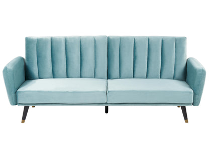  Sofa Bed 3 Seater VIMMERBY Velvet Light Blue