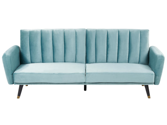  Sofa Bed 3 Seater VIMMERBY Velvet Light Blue