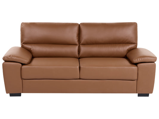  Sofa 3 Seater VOGAR Faux Leather Golden Brown
