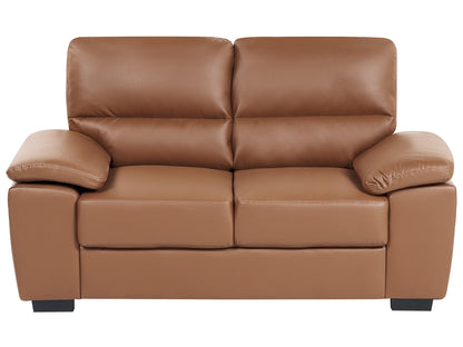  Sofa 2 Seater VOGAR Faux Leather Golden Brown