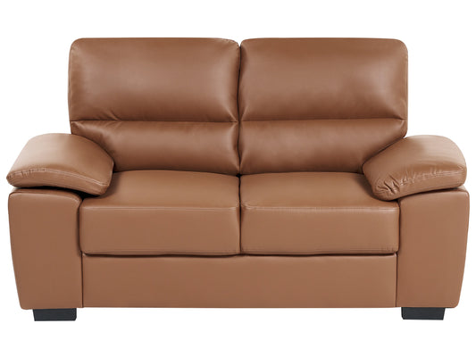  Sofa 2 Seater VOGAR Faux Leather Golden Brown