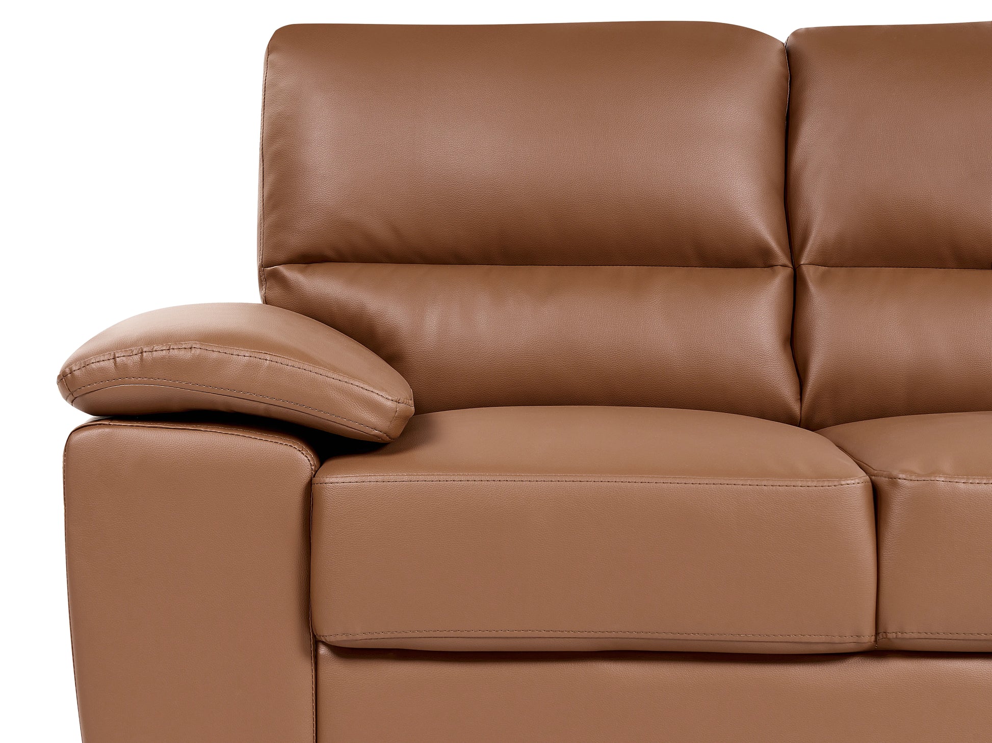  Sofa 2 Seater VOGAR Faux Leather Golden Brown