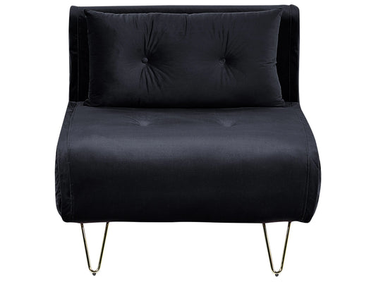  Single Sofa Bed VESTFOLD Velvet Black