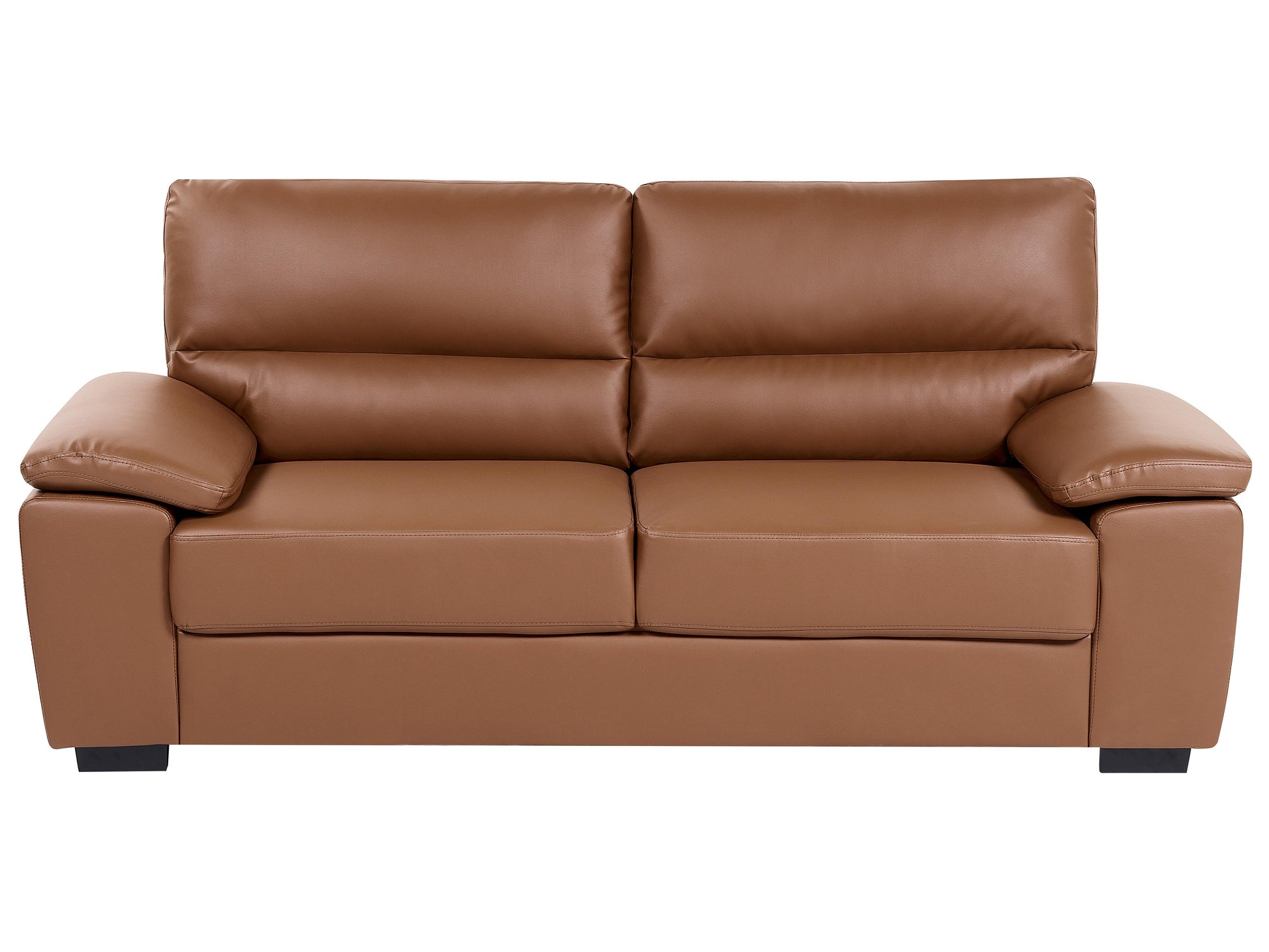  Living Room Set 5 Seater VOGAR Faux Leather Golden Brown