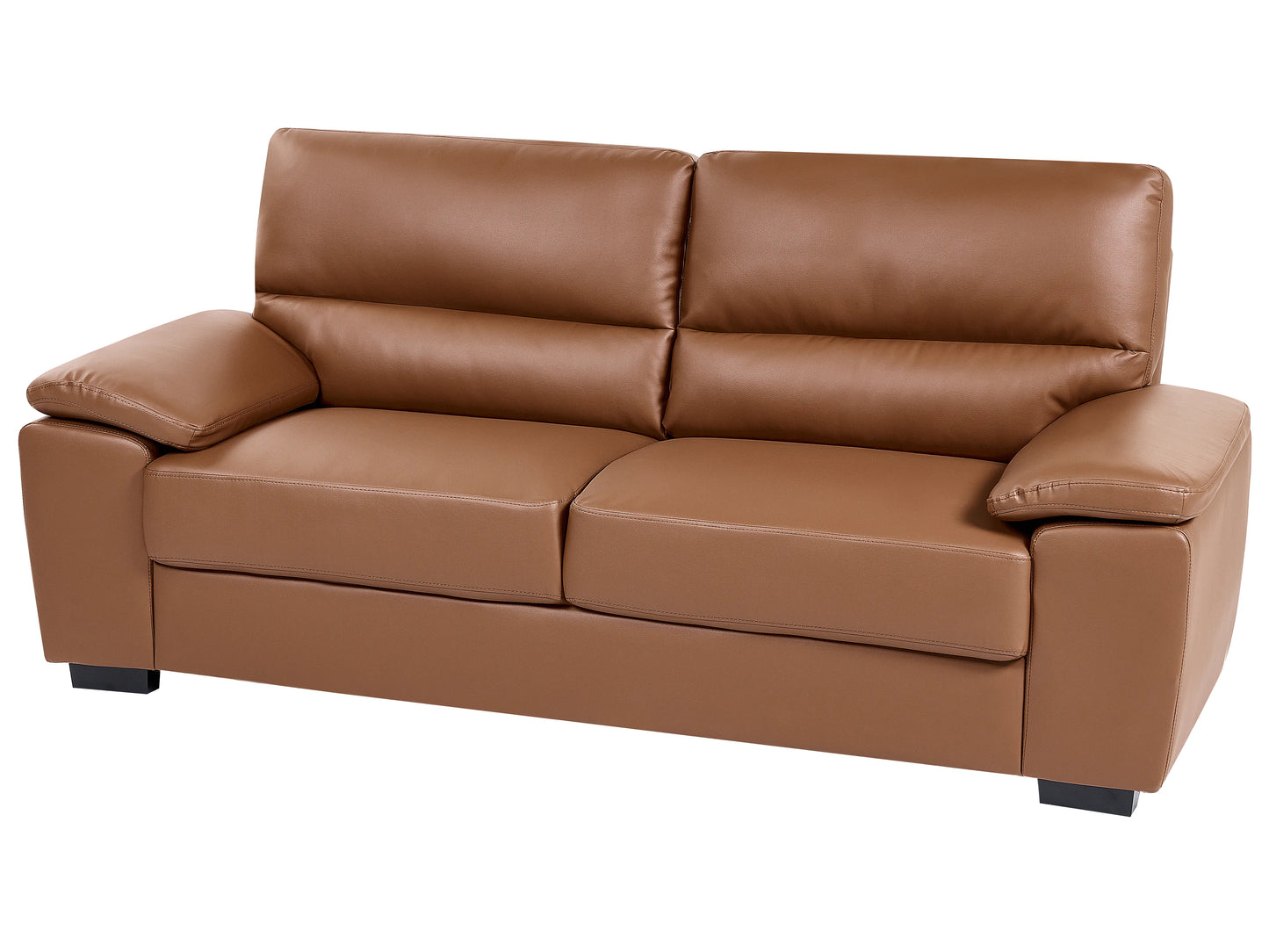  Living Room Set 5 Seater VOGAR Faux Leather Golden Brown
