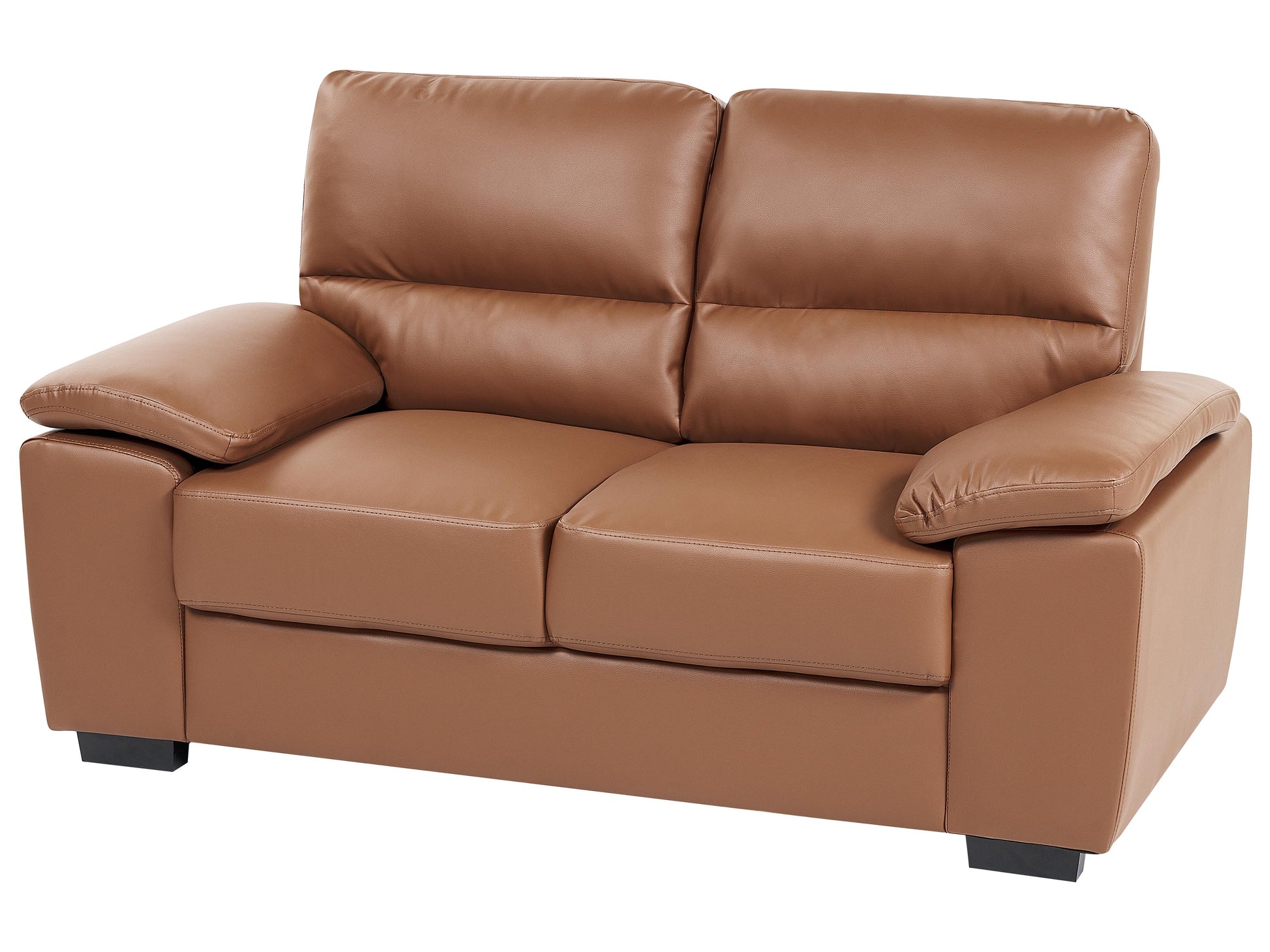  Living Room Set 5 Seater VOGAR Faux Leather Golden Brown