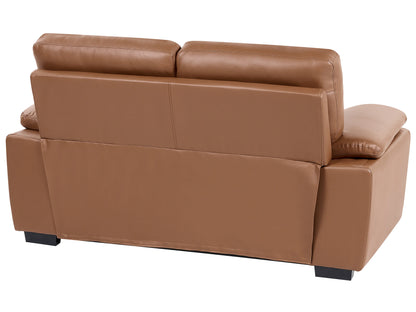  Living Room Set 5 Seater VOGAR Faux Leather Golden Brown
