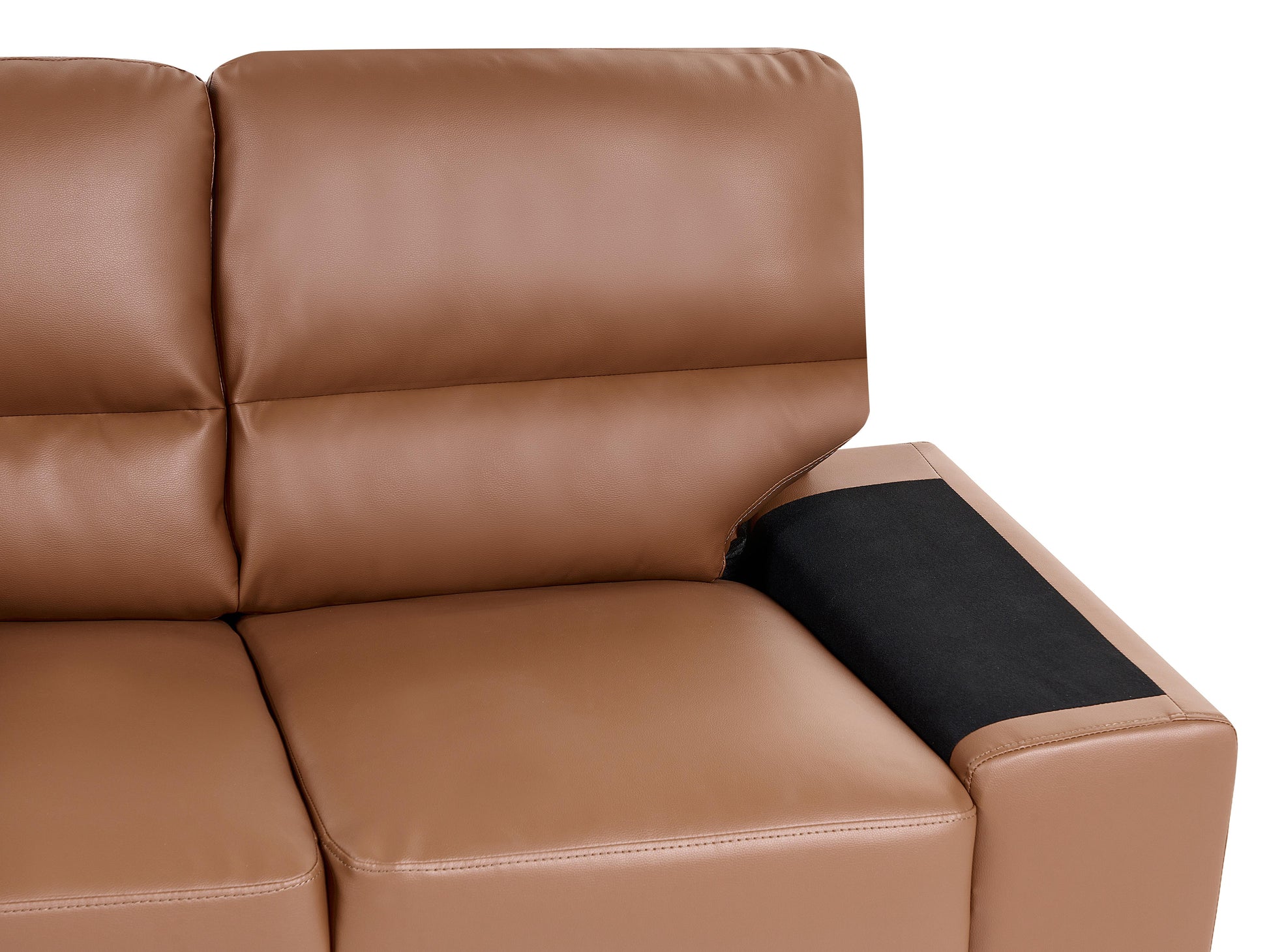  Living Room Set 5 Seater VOGAR Faux Leather Golden Brown