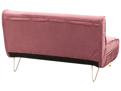  Sofa Bed 2 Seater VESTFOLD Velvet Pink