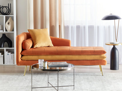  Left-Hand Chaise Lounge GONESSE Velvet Orange
