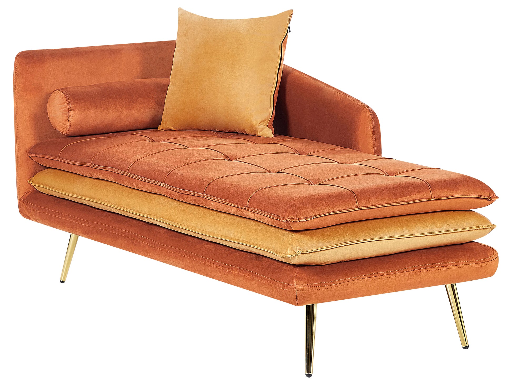  Left-Hand Chaise Lounge GONESSE Velvet Orange