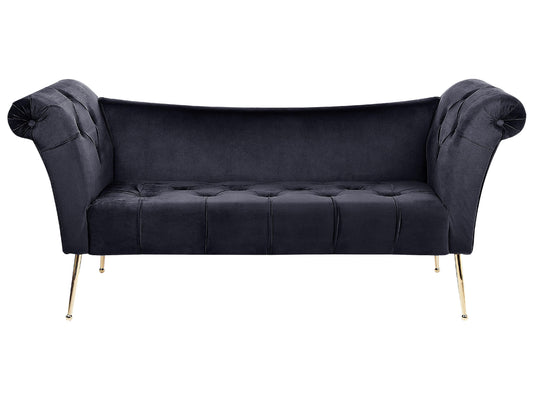  Chaise Longue NANTILLY Velvet Black
