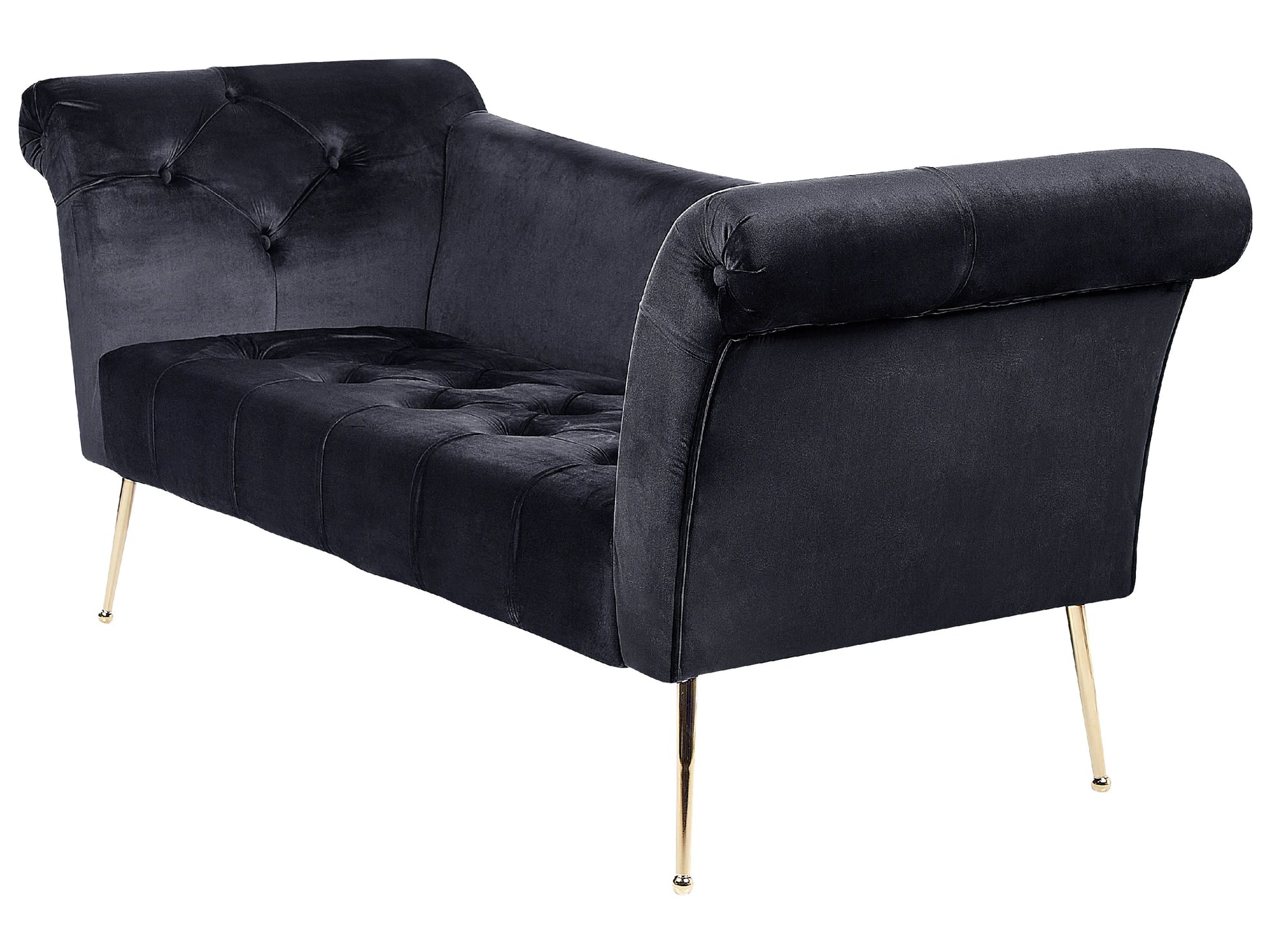  Chaise Longue NANTILLY Velvet Black