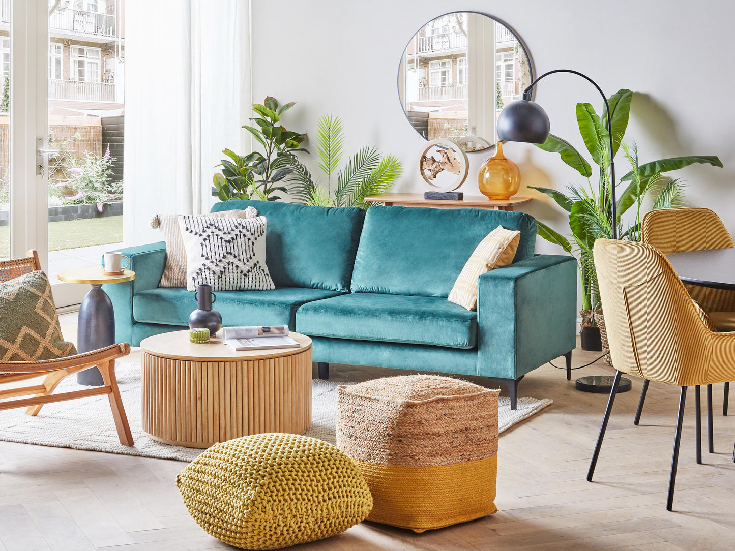  Sofa 3 Seater VADSTENA Velvet Light Blue