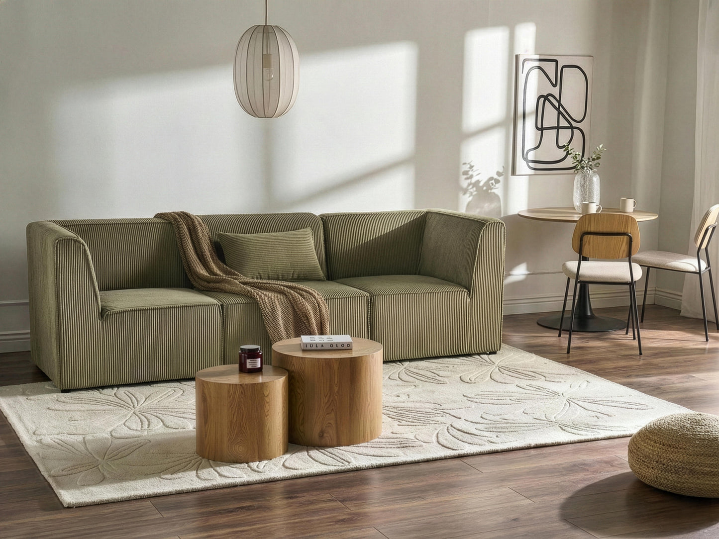  1-Seat Section LEMVIG Corduroy Dark Green