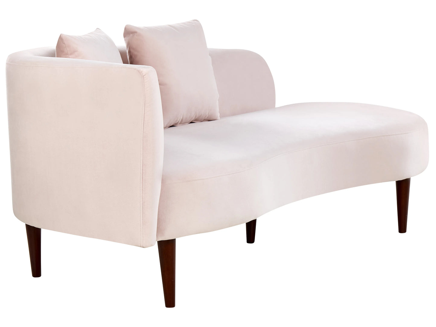  Left-Hand Chaise Lounge CHAUMONT Velvet Pastel Pink