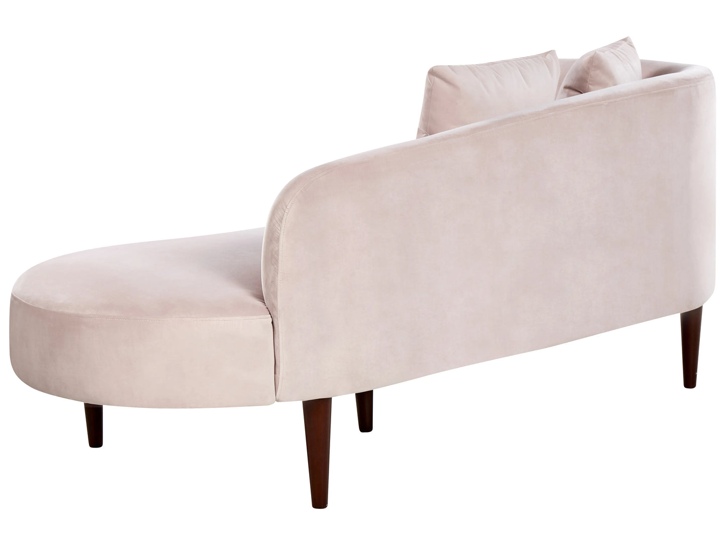  Left-Hand Chaise Lounge CHAUMONT Velvet Pastel Pink