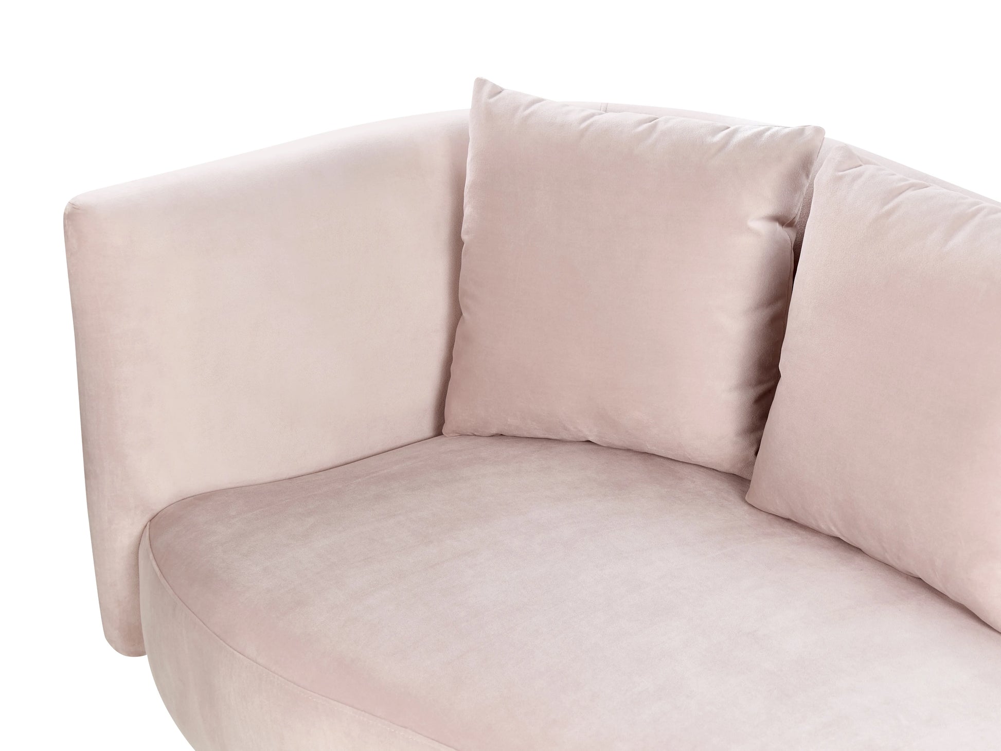  Left-Hand Chaise Lounge CHAUMONT Velvet Pastel Pink