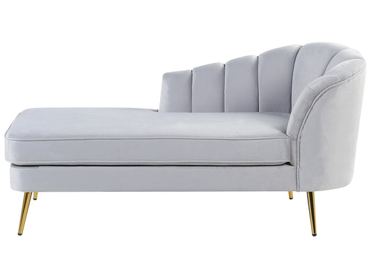  Right-Hand Chaise Lounge ALLIER Velvet Light Grey