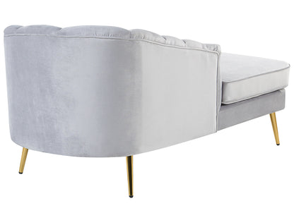  Right-Hand Chaise Lounge ALLIER Velvet Light Grey