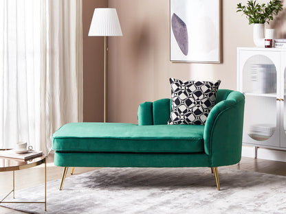  Right-Hand Chaise Lounge ALLIER Velvet Emerald Green