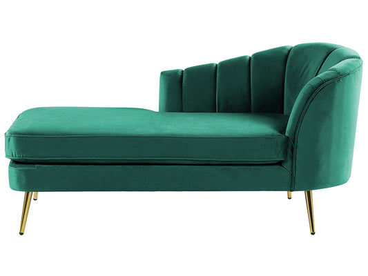  Right-Hand Chaise Lounge ALLIER Velvet Emerald Green