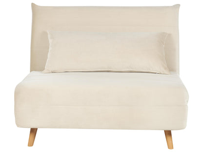  Single Sofa Bed SETTEN Velvet Light Beige