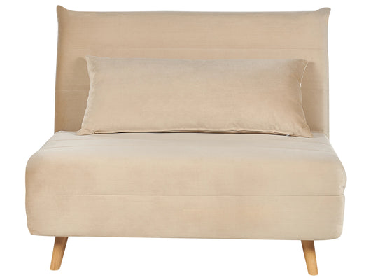  Single Sofa Bed SETTEN Velvet Sand Beige
