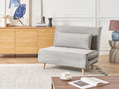  Single Sofa Bed SETTEN Velvet Light Grey