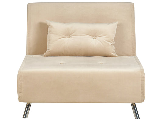  Single Sofa Bed FARRIS Velvet Sand Beige