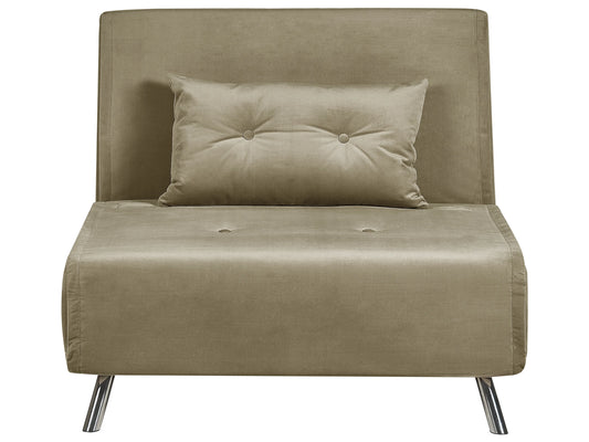  Single Sofa Bed FARRIS Velvet Olive Green
