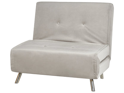  Single Sofa Bed FARRIS Velvet Light Grey