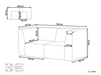  Modular Sofa 2 Seater LEMVIG Corduroy Taupe