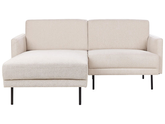  Corner Sofa 2 Seater BREDA Fabric Light Beige Right Hand