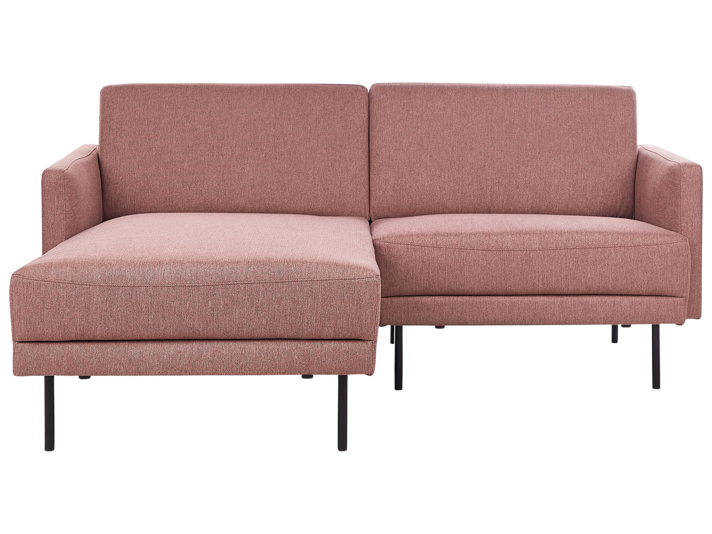  Corner Sofa 2 Seater BREDA Fabric Pink Right Hand