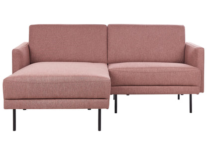  Corner Sofa 2 Seater BREDA Fabric Pink Right Hand