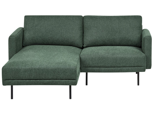  Corner Sofa 2 Seater BREDA Fabric Dark Green Right Hand