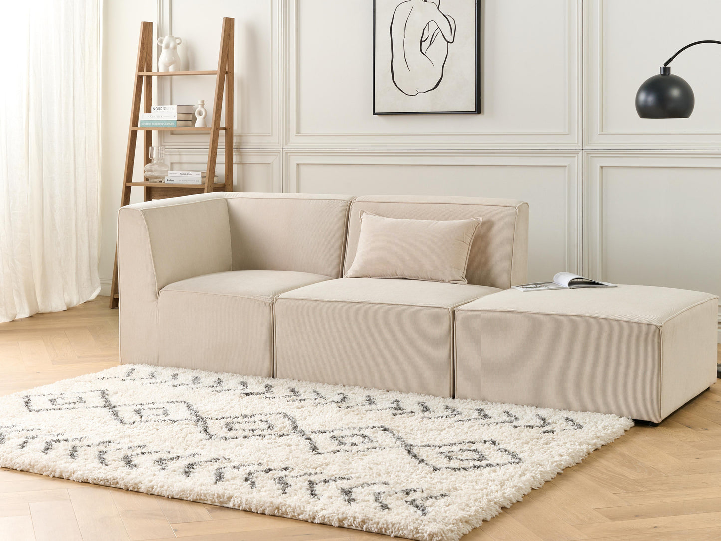  1-Seat Section LEMVIG Corduroy Light Beige