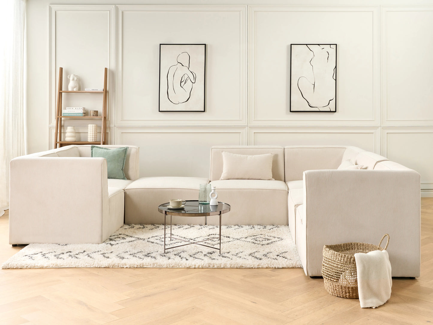  1-Seat Section LEMVIG Corduroy Light Beige