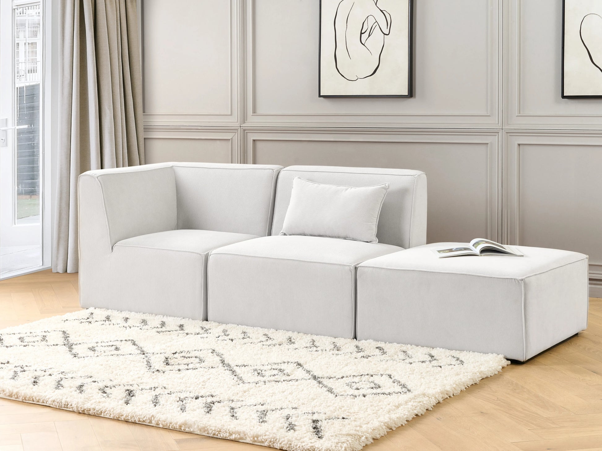  1-Seat Section LEMVIG Corduroy Off-White