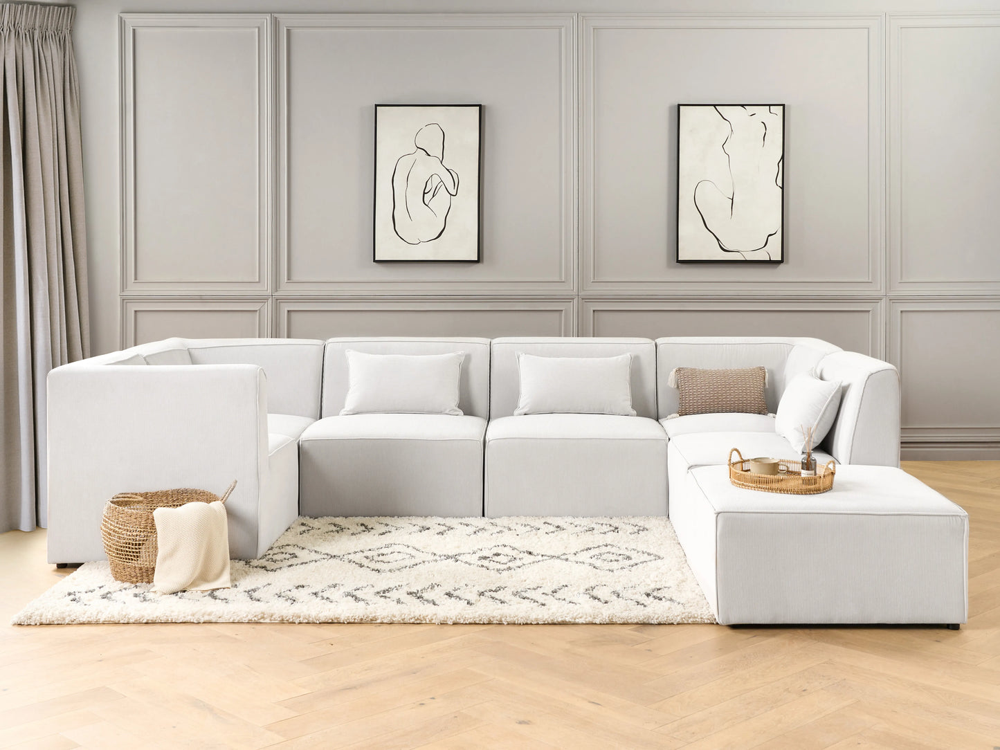  1-Seat Section LEMVIG Corduroy Off-White