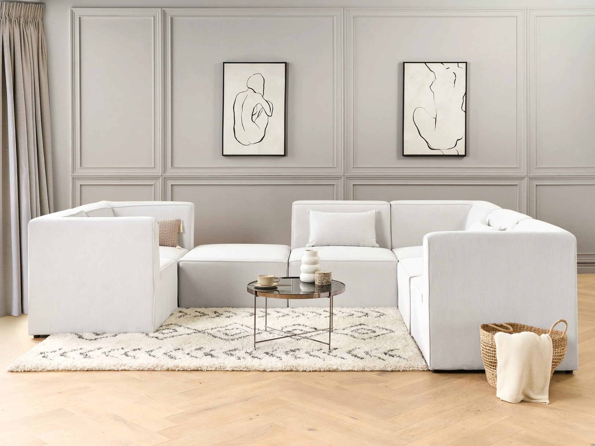  1-Seat Section LEMVIG Corduroy Off-White