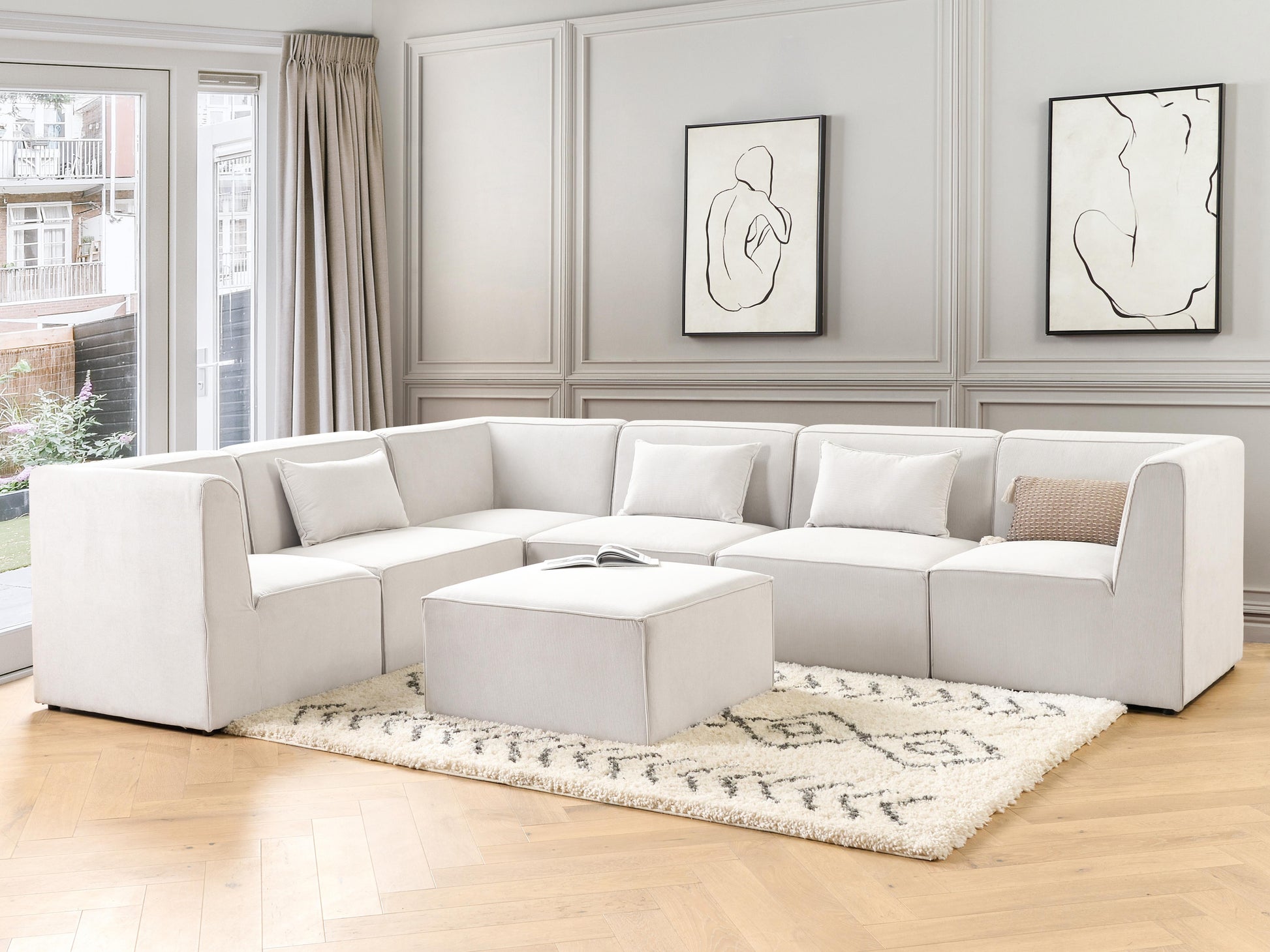  1-Seat Section LEMVIG Corduroy Off-White
