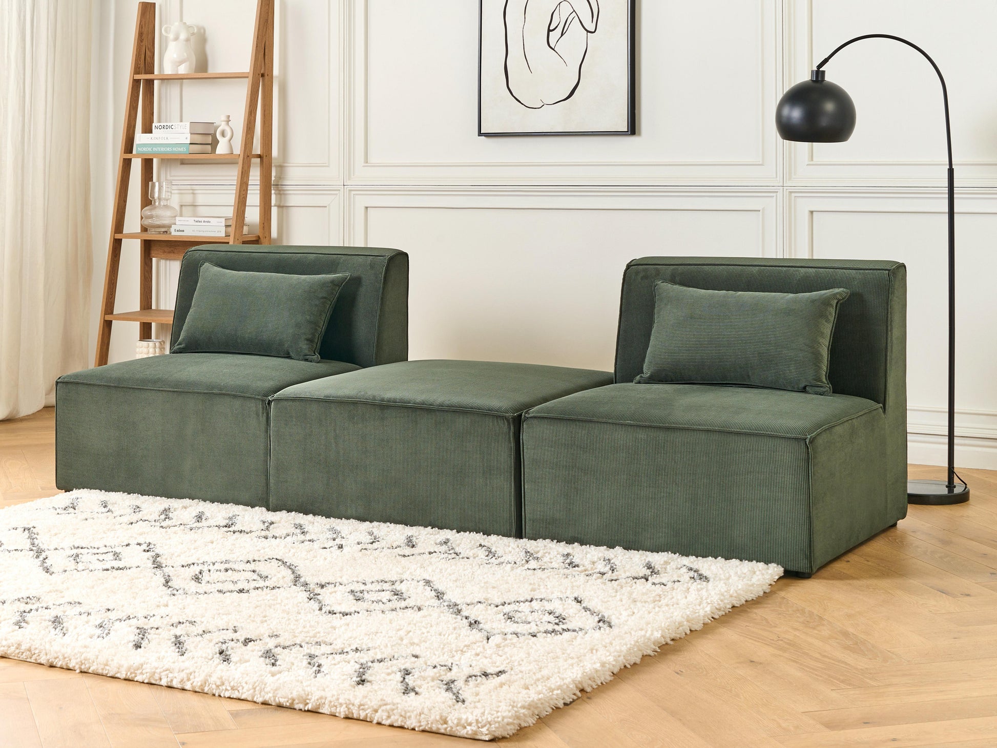  1-Seat Section LEMVIG Corduroy Dark Green