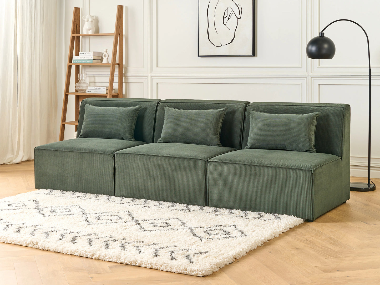  1-Seat Section LEMVIG Corduroy Dark Green