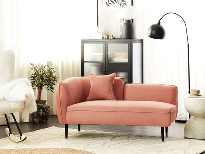  Left-Hand Chaise Lounge CHEVANNES Boucle Peach Pink