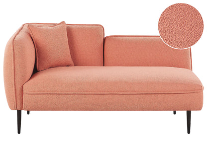  Left-Hand Chaise Lounge CHEVANNES Boucle Peach Pink