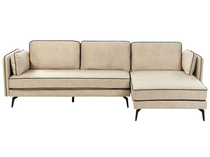  Corner Sofa 3 Seater ALTAN Velvet Beige Left Hand