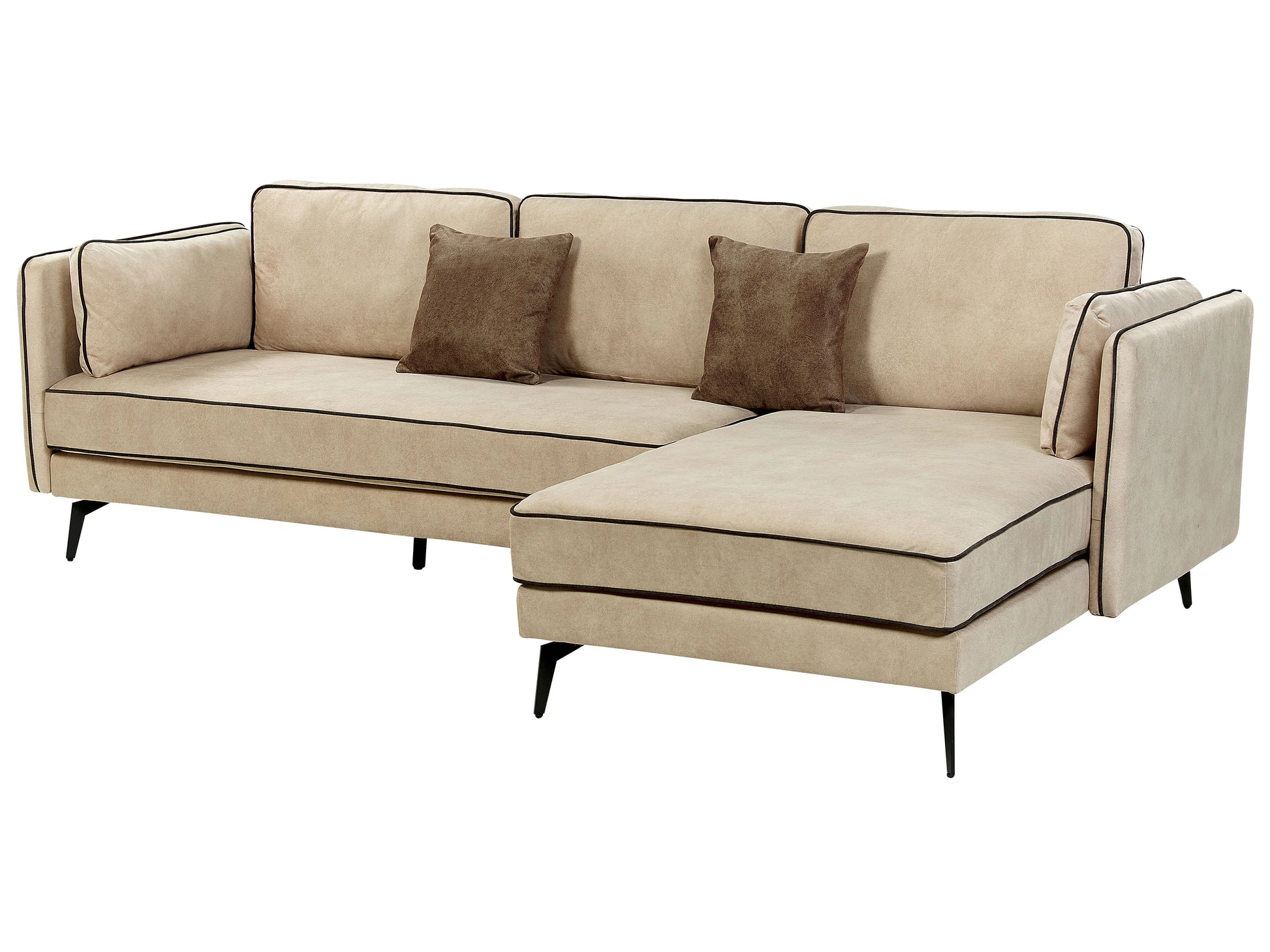  Corner Sofa 3 Seater ALTAN Velvet Beige Left Hand