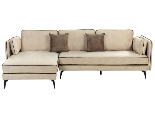  Corner Sofa 3 Seater ALTAN Velvet Beige Right Hand